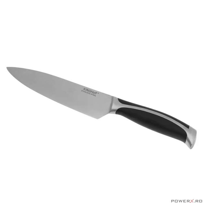 Cutit de bucatar cu maner negru, inox, 20cm, Kinghoff