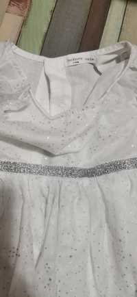 Rochie alba cu sclipici 116 cm