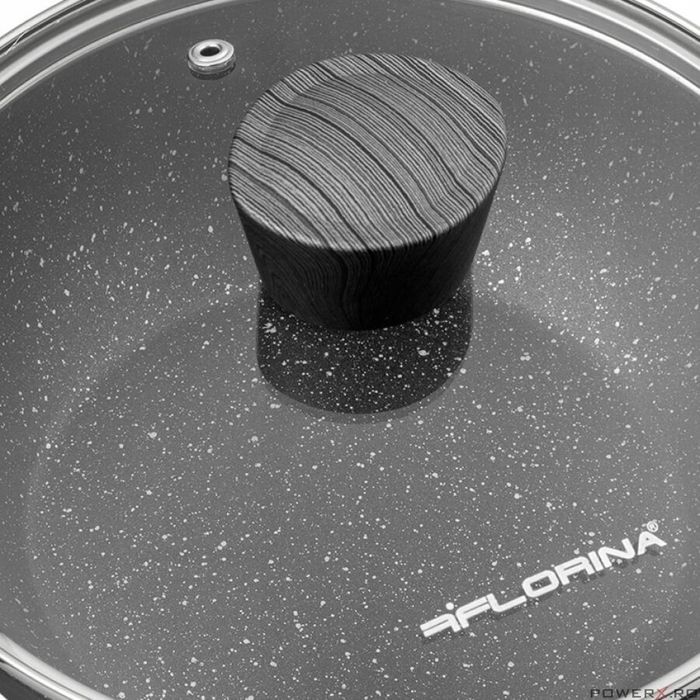 Oala joasa cu capac, din aluminiu, strat antiaderent, 20 cm capacitate