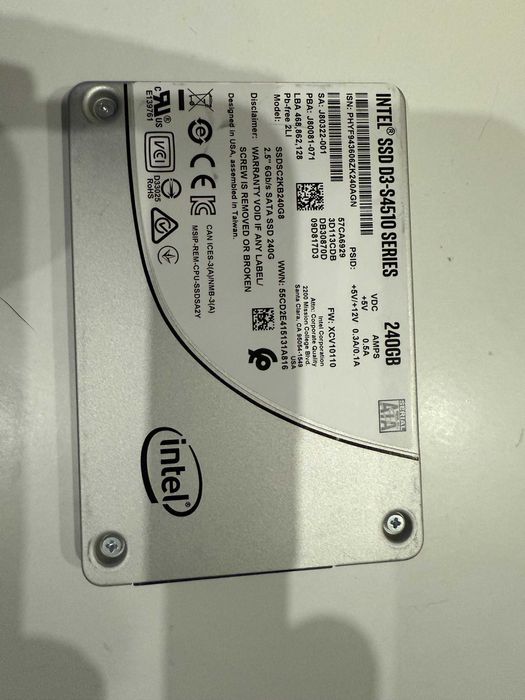 Solid State Drive (SSD) Intel, 240GB, SATA 6Gb/s, 3D2, TLC, 2.5 inch