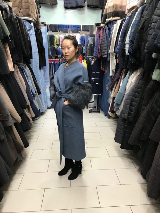 Пальто кашемировое с натуральным мехом