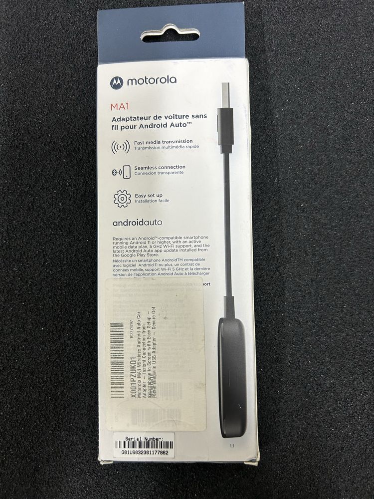 Motorola MA1 Безжичен адаптер за автомобили за Android