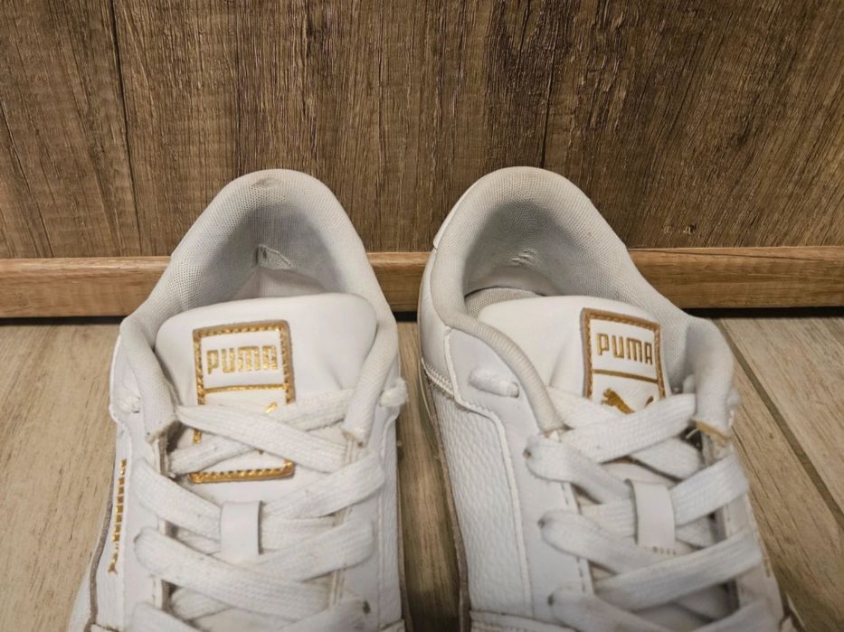 Adidasi Puma albi de piele