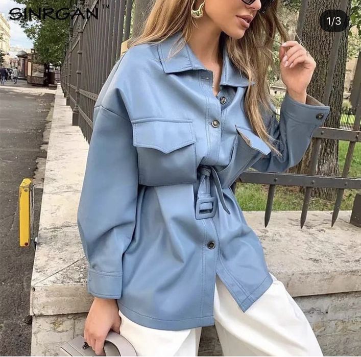 Camasa/rochie imitatie piele,oversized(zara,bershka,stradivarius)