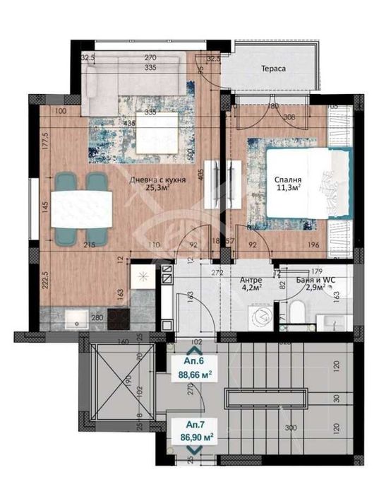 Двустаен апартамент в кв. Кършияка!
