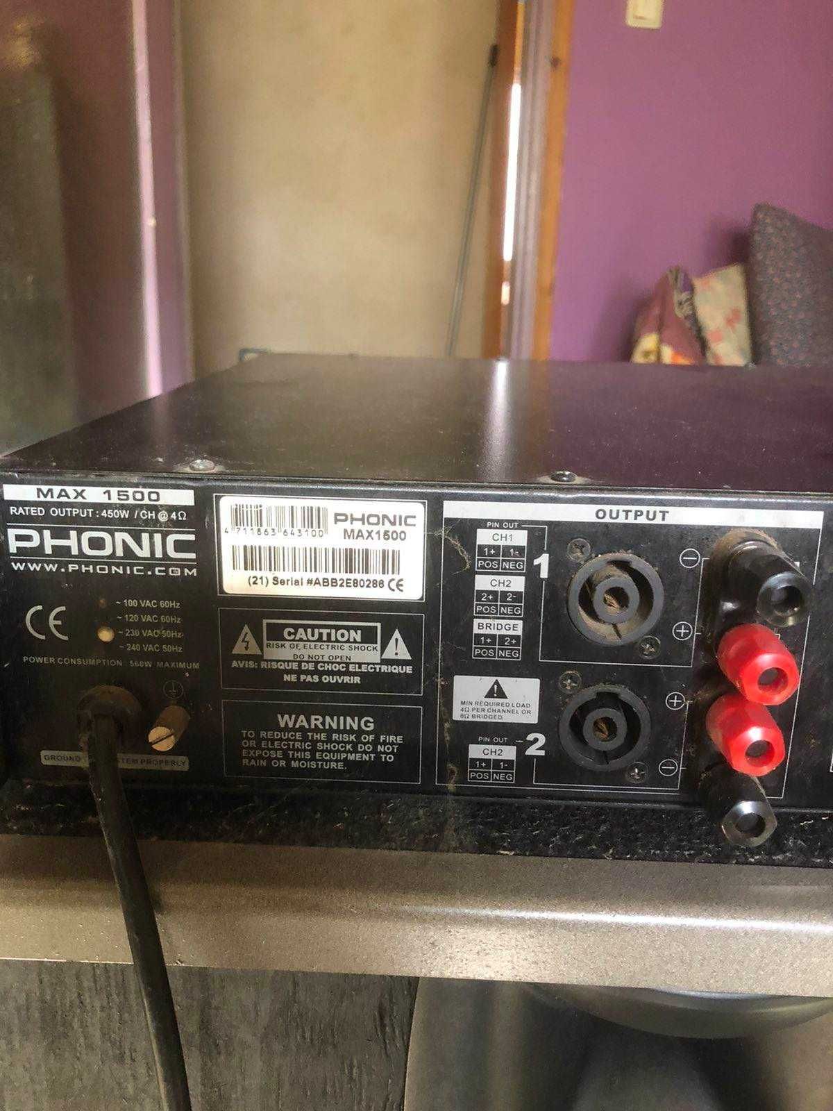 Hi-Fi тонколони 2 броя x 500 W, със стъпало Phonic /max 1500/