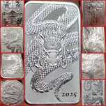 Rectangular Dragon TOATA+ 2018 - 2025 monede lingou argint 999