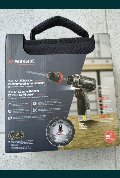 Mașină de înșurubat și găurit parkside performance 12 v 35 Nm