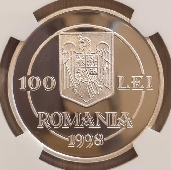 Moneda BNR 100 lei argint Andrei Saguna gradata NGC PF 66 UC