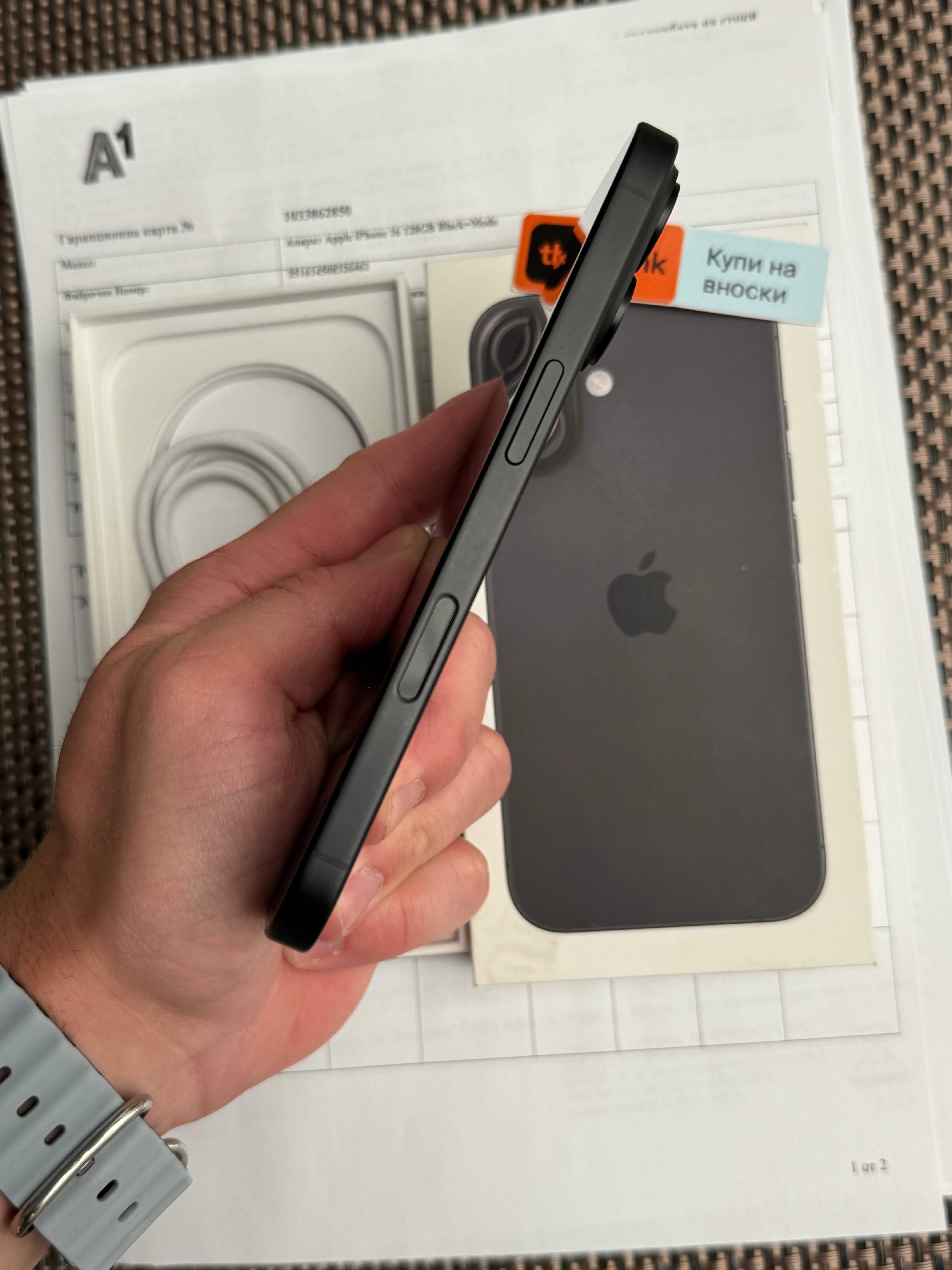 24м ГАРАНЦИЯ + Застраховка iPhone 16 Black Лизинг от 51лв/м 128GB чере