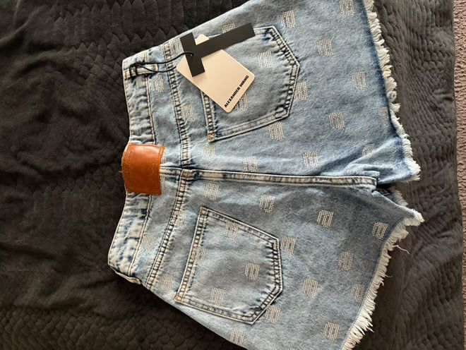 дънкова пола loewe,къси панталонки alexander  wang