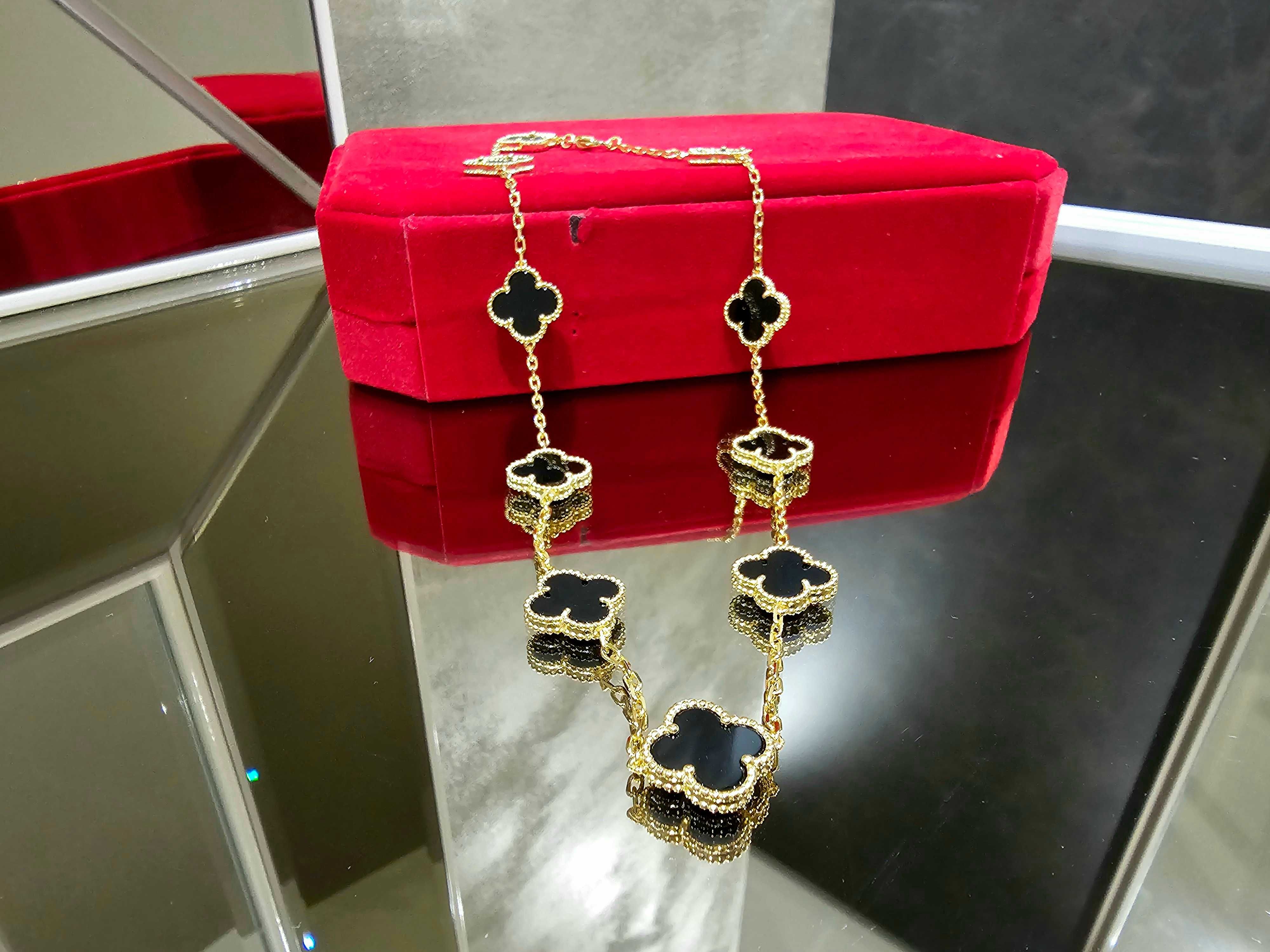 Van Cleef & Arpels VCA Black Onyx 10 Motifs Alhambra Дамско Колие