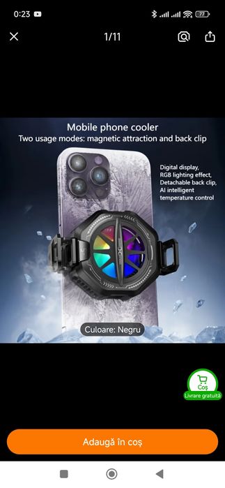 M2 RăciM1 Răcitor telefon mobil cooler ventilator cu efect înghețare