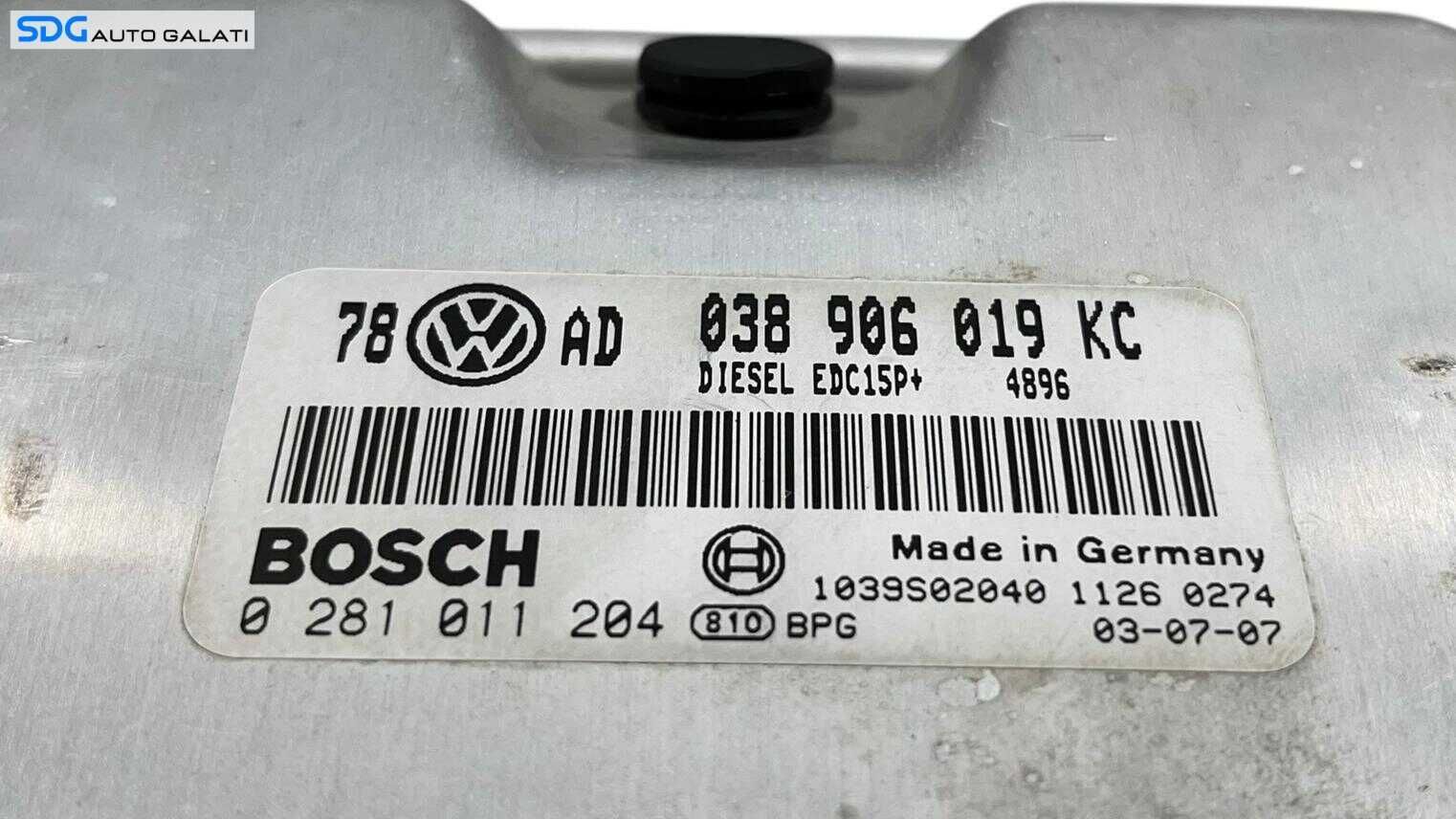Unitate Modul ECU Calculator Motor Volkswagen Passat B5.5 1.9 TDI AVB 2001 - 2005 Cod 038 906 019 KC [L5803] [L5805]