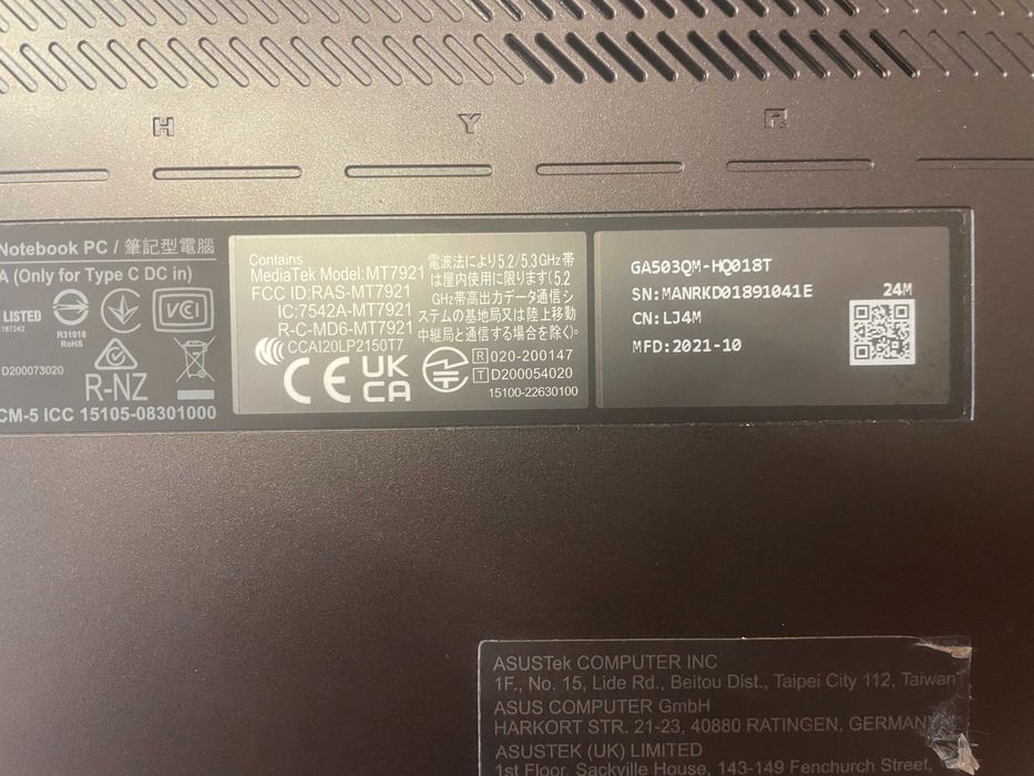 Asus ROG Zephyrus G15 GA503QM