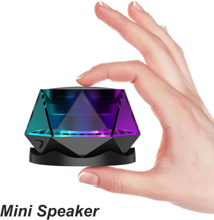 Mini boxa portabila VALA® Bluetooth TWS Bass Stereo RGB Neagra