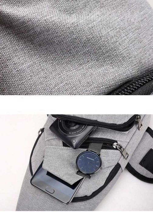 Удобна многофункционална чантараница през рамо с USB