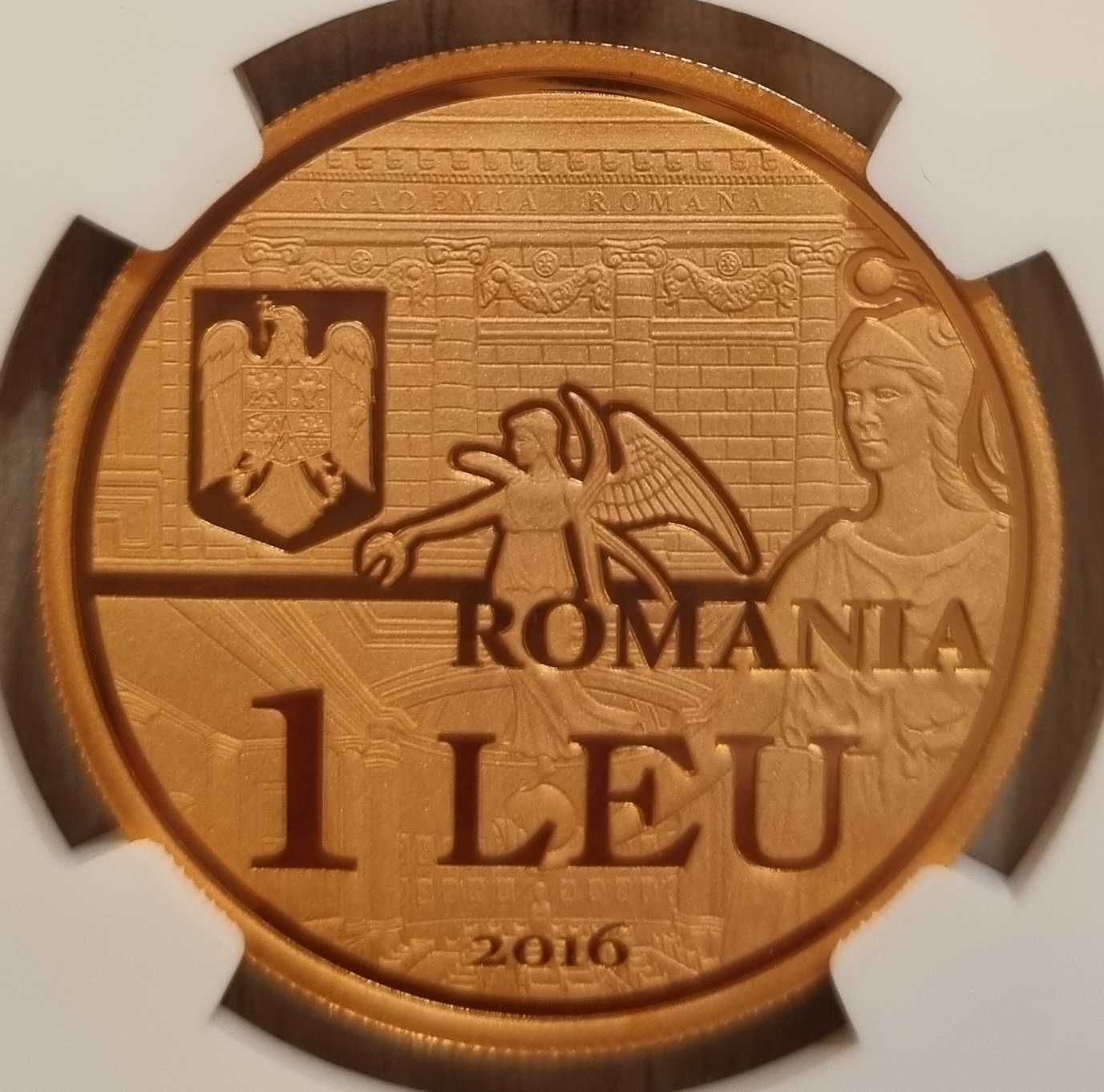 Set monede BNR aur argint tombac Academia Romana gradate NGC PF 69