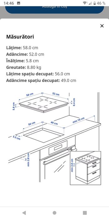 Plita inductie alba Bejublad IKEA Nou.