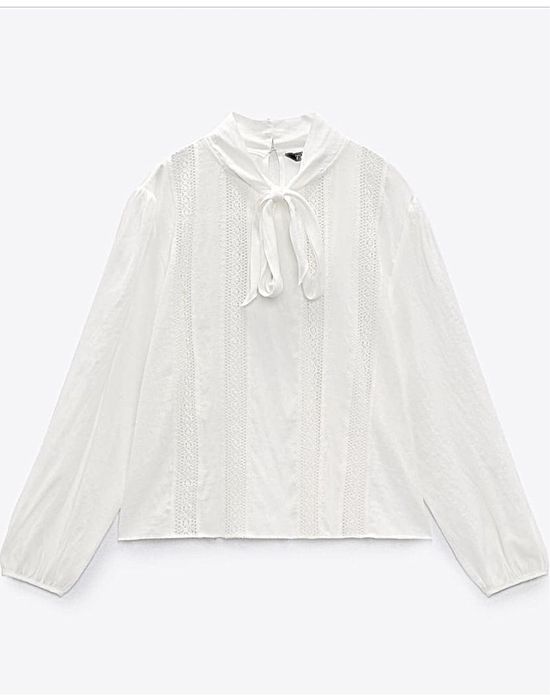 Bluza camasa broderie dantela Zara marime S M nou