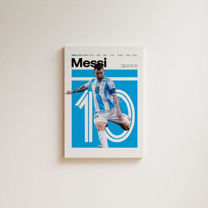 Tablou Lionel Messi - Stats Edition pe Pânză Canvas