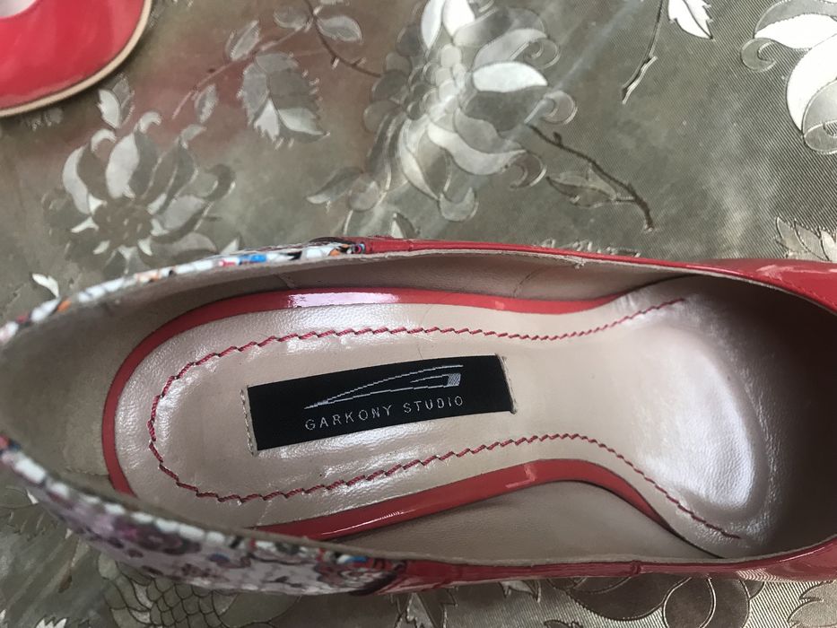 Pantofi Dama cu Toc Piele Naturala Rosii Noi Garkoni Negociabil