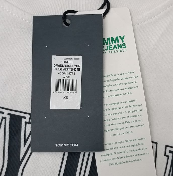 Tommy Jeans Relaxed Varsity Logo Tee оригинална тениска XS памук