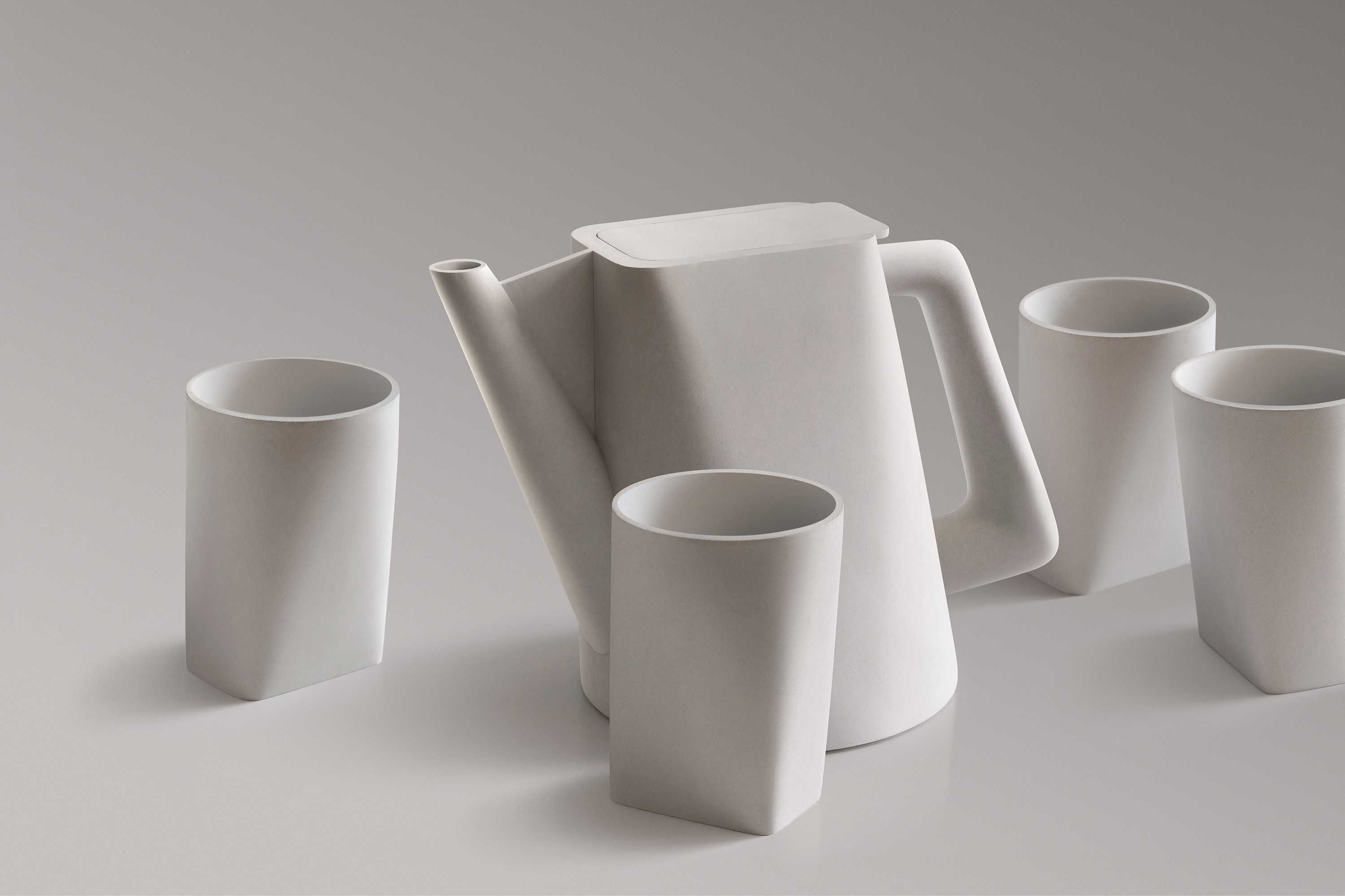 Sigilat Set de ceai ceramic Doric alb - ideal cadou