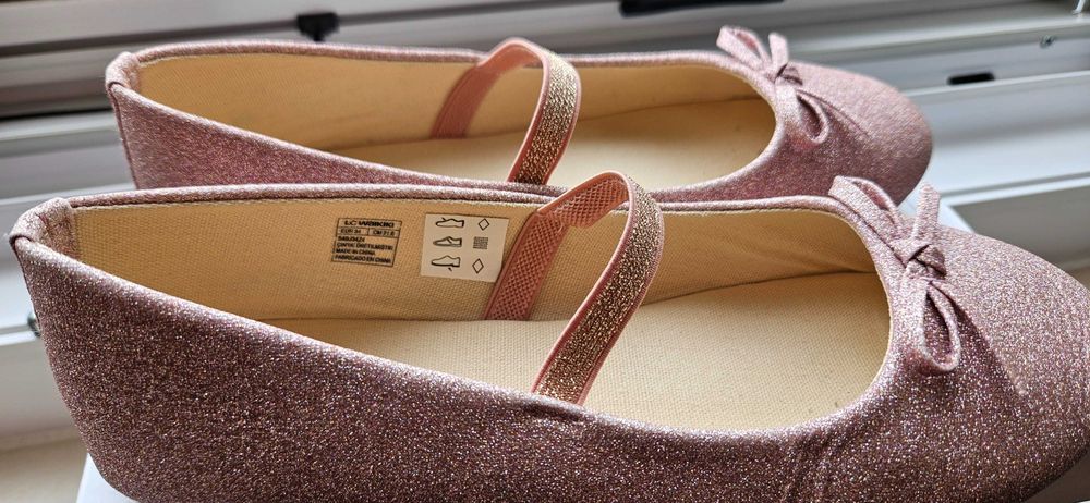 Balerini roz cu fundiță pentru fete - LC Waikiki