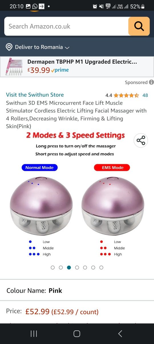 Swithun 3D EMS Microcurent Stimulator muscular Lifting facial