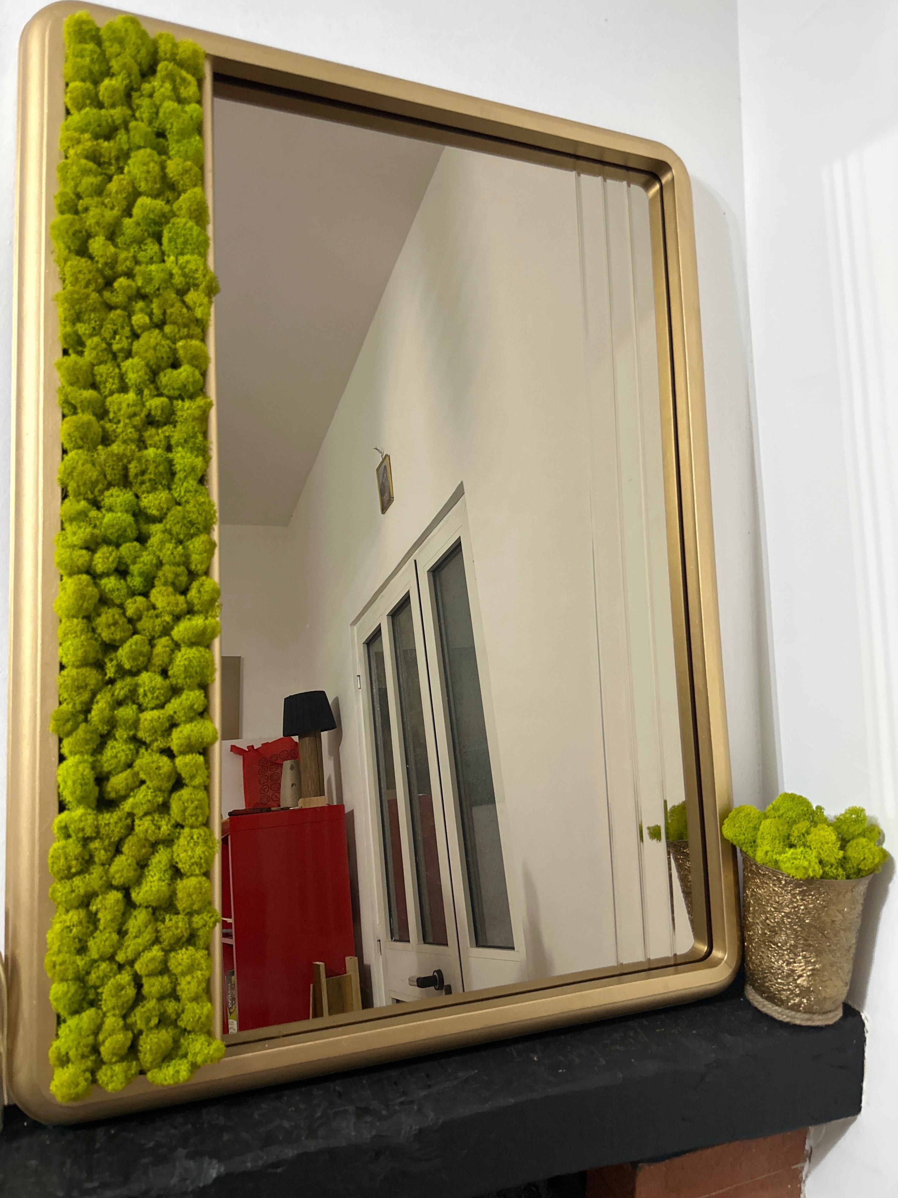 Oglinda de perete cu muschi verde naturali