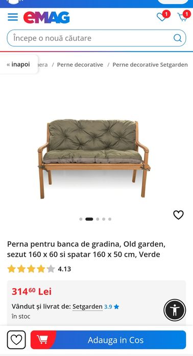 Canapea din lemn masiv cu cadru de fier