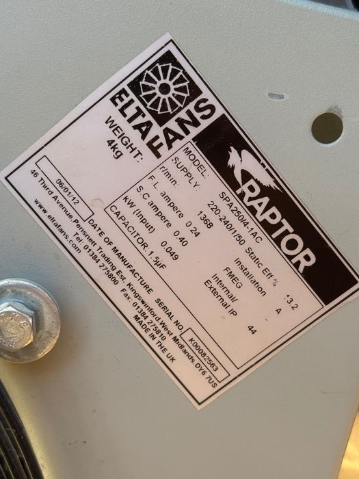 Вентилатор Elta Fans Raptor SPA250/4/1-AC