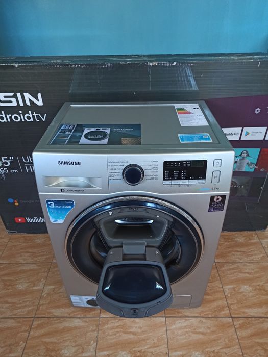 Samsung™️ EcoBubble 6.5kg Стиралный Silver Digital Series Стиралная