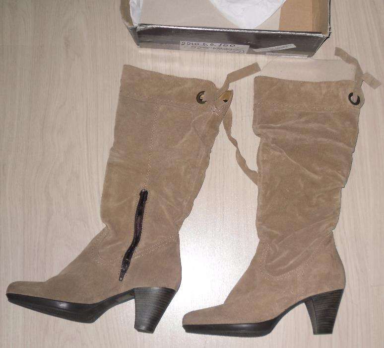 cizme Benvenutti nr 39 piele intoarsa naturala noi