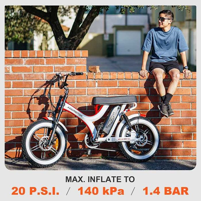 20x4.0 - Външни и вътрешни гуми за Фатбайк велосипед VEE TIRE Бял борд