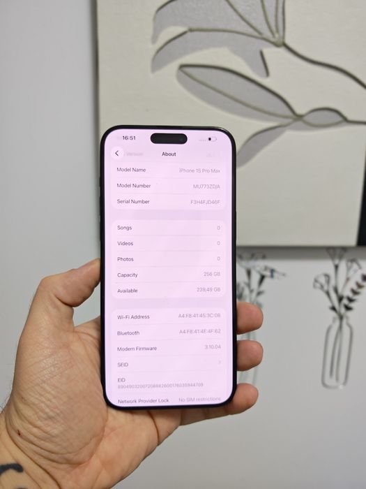 iPhone 15 Pro Max Black 96%Bat Impecabil totul original liber retea