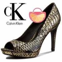 CALVIN KLEIN № 35-37-38-39 – Дамски кожени сандали "BLACK LABEL" нови