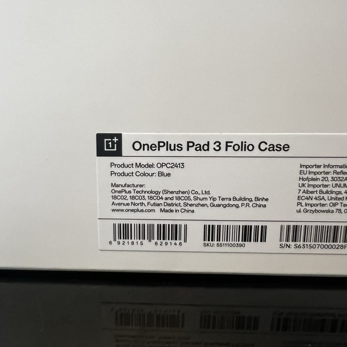 Нов! OnePlus Pad 3 Folio Case - Blue Оригинален калъф OPC2413