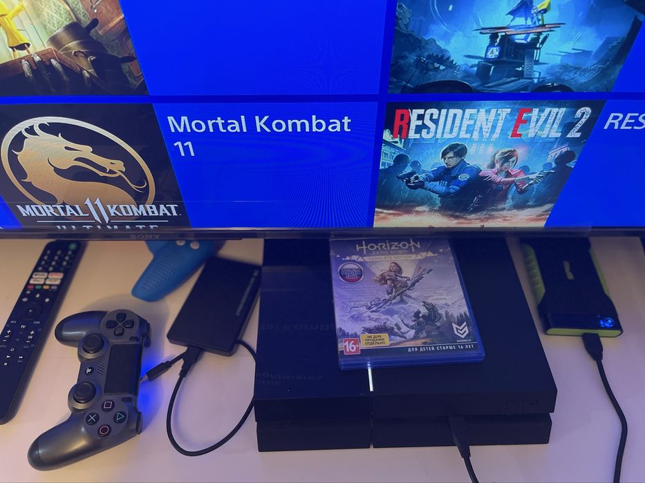 Ps4 2TB, 60 лучших игр. Диск Пс4, 2 геймпада и шнуры