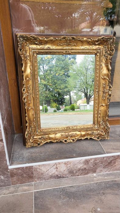 Италианско бароково дървено огледало