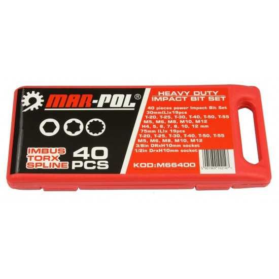 Комплект накрайници – торкс 40 части Mar-Pol