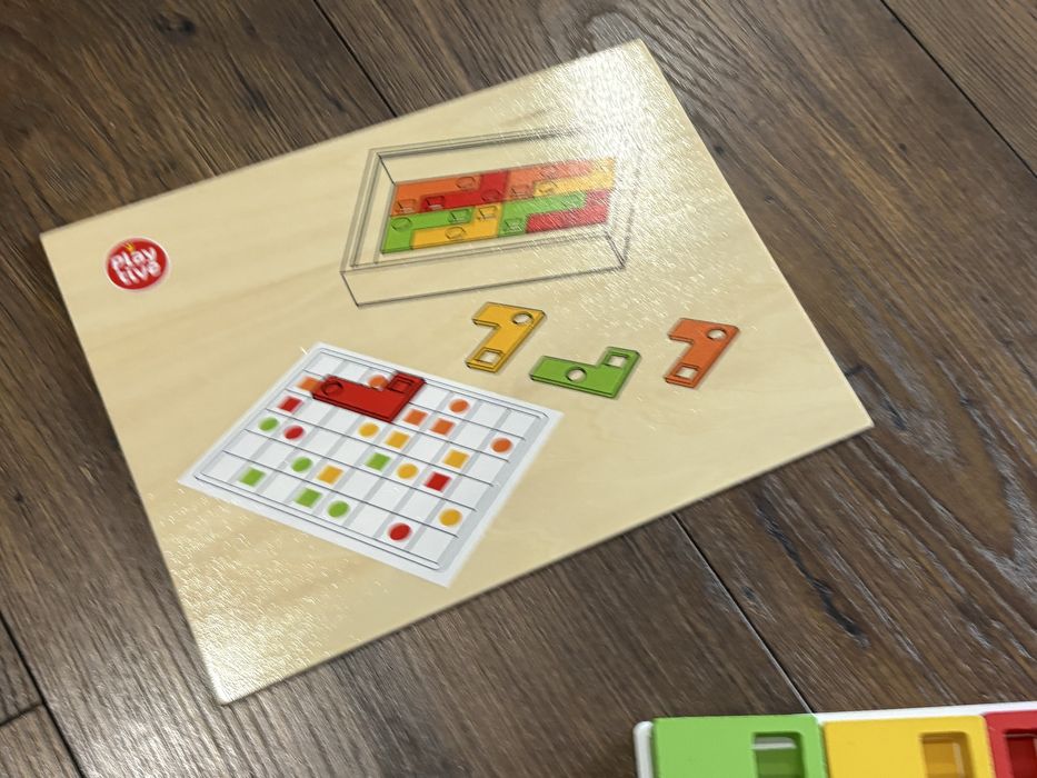 Playtive дървена геометрична образователна игра (стил Монтесори)