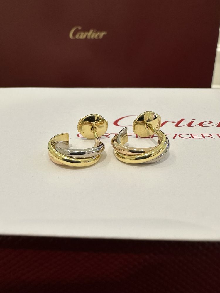 NEW Серьги Cartier Trinity Mini Model B830154