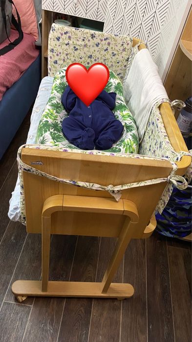 Детская кровать, манеж приставной