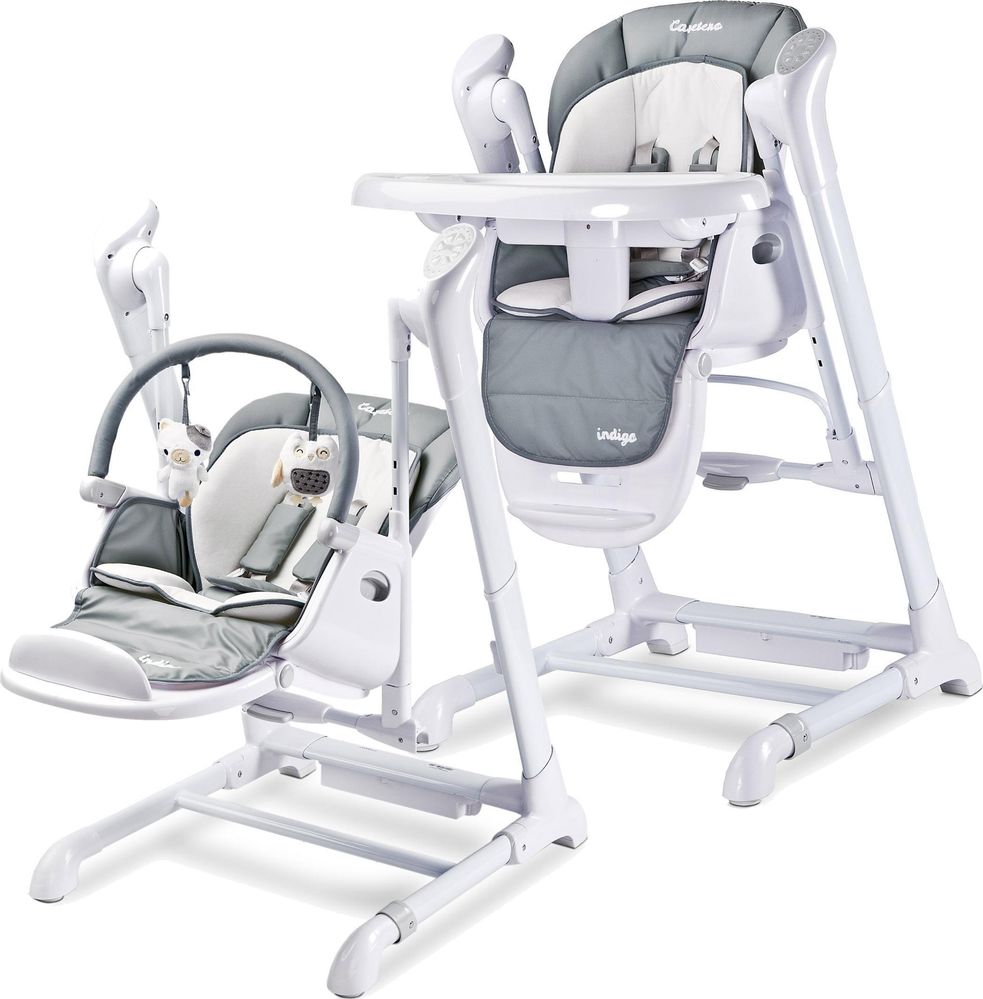Vand Scaun de masa Caretero, PVC, 6 luni+, 15 kg, Alb/Gri