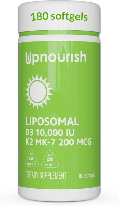 Липосомальный вит D3 K2 MK7 180 капс 10 000 ед из Америки