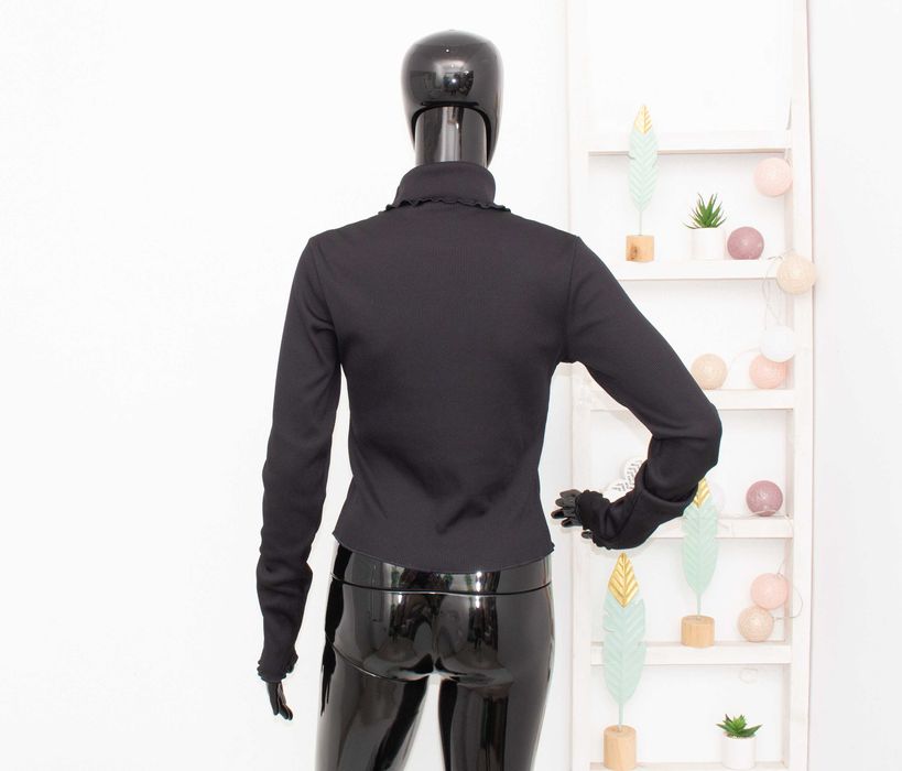 Nike оригинално дамско поло блуза рипсена материя черно S