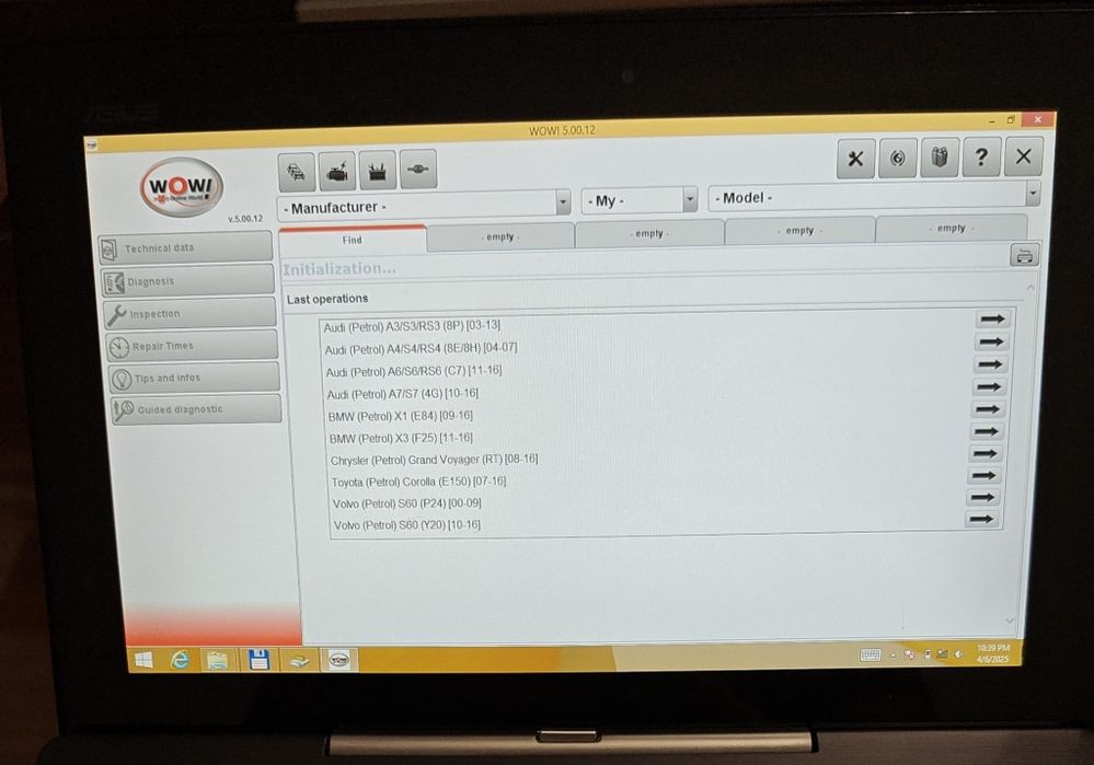 Tableta Asus diagnoza auto Delphi