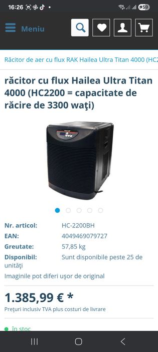 Răcitor acvariu Hailea HC 2200 BH pentru păstrăvărie